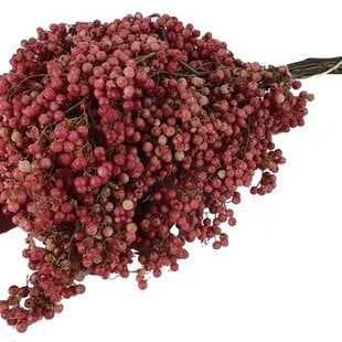 Dried bundle of pepperberries pink