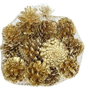 Pine cones | packaged per 500 grams | Gold (x4)