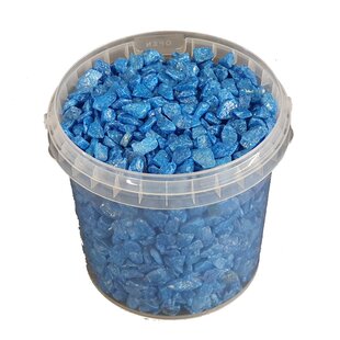 Decoratieve steentjes | 1 liter emmer | blauw (x6)