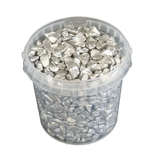 Decorative stones | 1 litre bucket | silver (x6)
