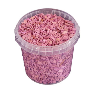 Decorative wood chips | 1 litre bucket | Pink (x6)