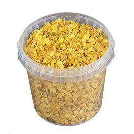 Decorative wood chips | 1 litre bucket | yellow (x6)