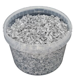 Decorative wood chips | 10 litre bucket | Silver (x1)