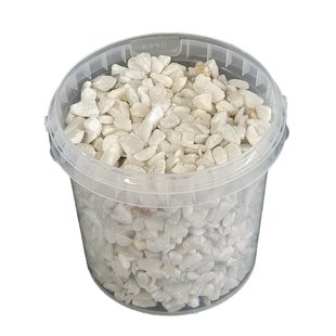 Decorative stones | 1 litre bucket | Natural white (x6)