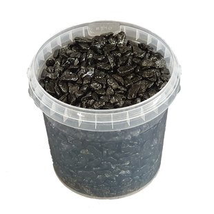 Decorative stones | 1 litre bucket | Black (x6)