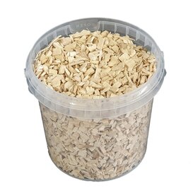 Wood chips 1 ltr bucket frosted white ( x 6 )
