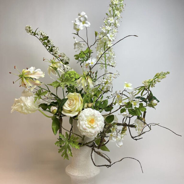 Jim Jon Boeket zijden bloemen "White Lightning" | Witte zijden bloemen