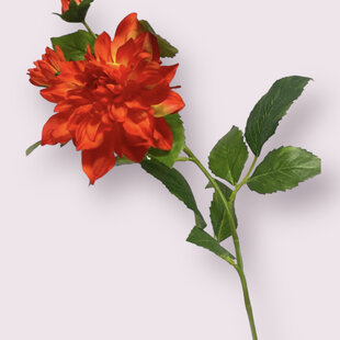 Oranje Dahlia | zijden kunstbloem | 62 centimeter
