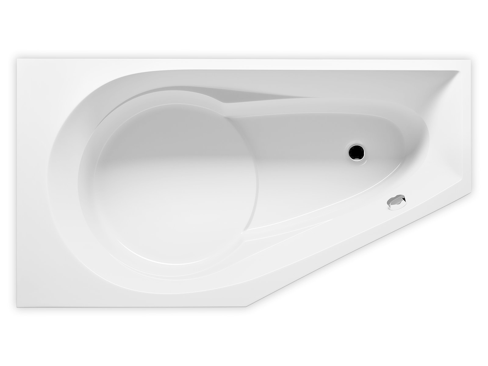 Denemarken ondernemen Analist Riho Yukon inbouw hoekbad met douchegedeelte 160x90cm acryl wit - links -  Badkamer voor jou