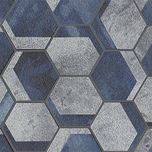 L'Antic Colonial L'antic Colonial Universe hexagon blue 23 x 26.7 cm