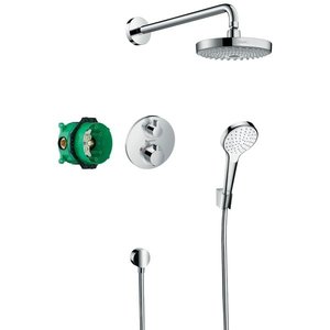 Hansgrohe Hansgrohe Croma select s showerset compleet met ecostat s thermostaat chroom