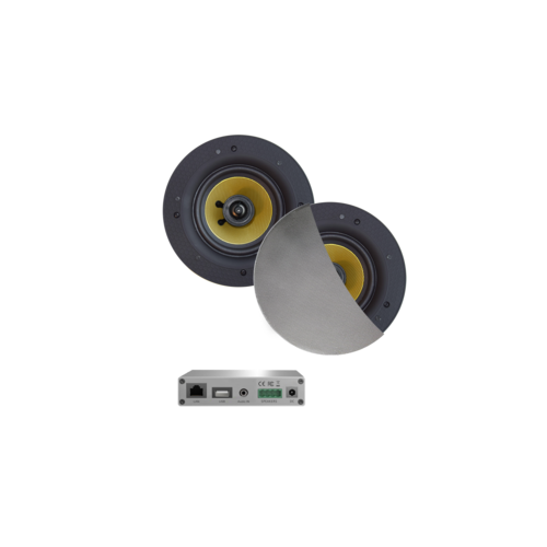 Aquasound WIFI-Audiosysteem incl Rumba speakers (mat chroom) 30 WATT