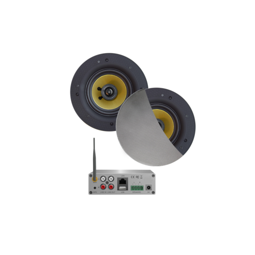 Aquasound WIFI-Audiosysteem incl Samba 4065 speakers (mat chroom) 50 WATT