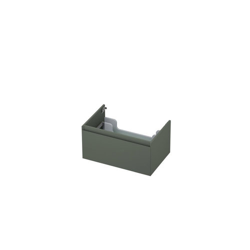 INK INK Wastafelonderkast - 70x45x35cm - 1 lade - greeploos - 45 graden afwerking rondom - MDF lak Mat beton groen