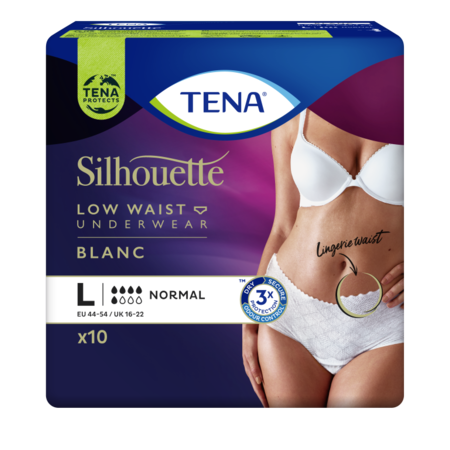 TENA Silhouette Normal Niedrige Taille Weiß (M/L) - 6 Packungen