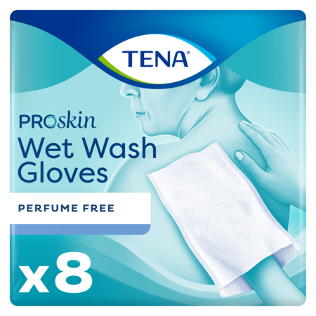TENA Nasswaschhandschuh - parfümfrei 5 / 8 Stück