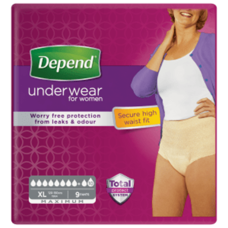 Depend Pants für Frauen Maximum XL | 6 Packungen | 54 Stück