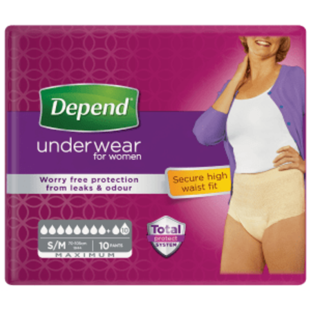 Depend Pants für Frauen Maximum S/ M | 6 Packungen | 60 Stück