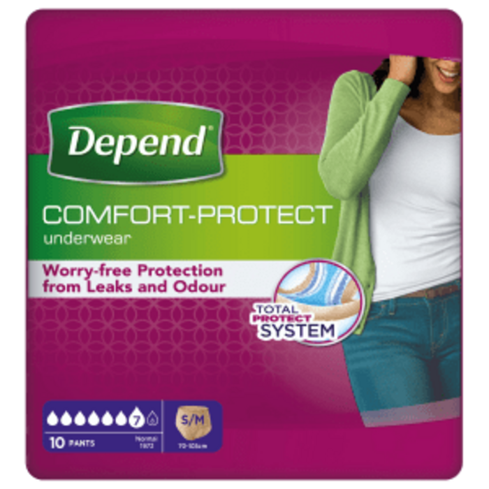 Depend Pants für Frauen Normal S/ M | 6 Packungen | 60 Stück