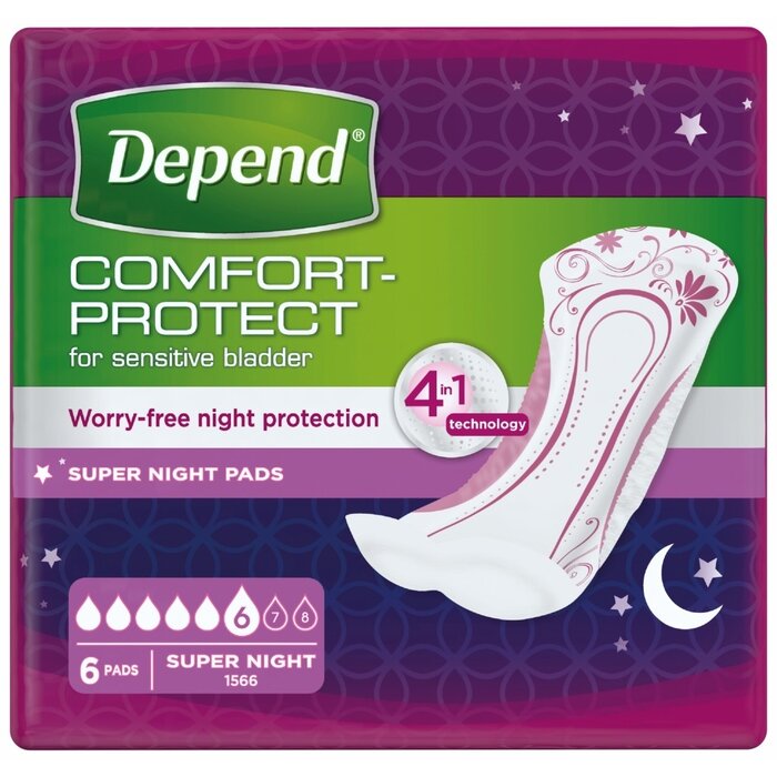 Depend Bandage Super Night - 12 Packungen - 72 Stück