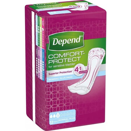 Depend Bandagen Normal Plus - 12 Packungen - 144 Stück