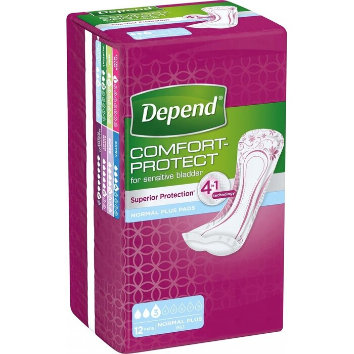 Depend Bandagen Normal Plus - 12 Packungen - 144 Stück