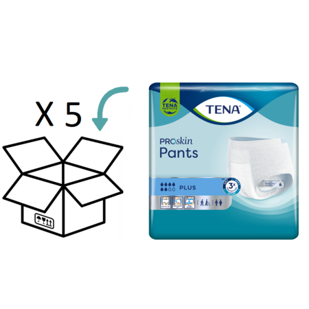 TENA 5 Packungen - TENA Pants Plus ProSkin (von XXS bis XL)
