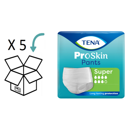 TENA 5 Packungen - TENA-Hosen Super ProSkin (S bis XL)