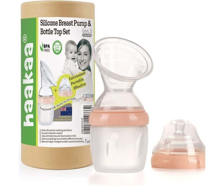Brystpumpe Gen 3 med Flaske Dæksel Peach - 160 ml