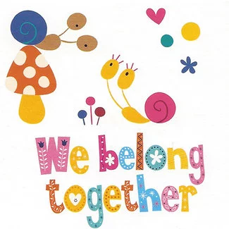 Wenskaart 'We belong together' (7x7cm)