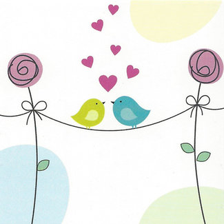 Carte de voeux 'Tourtereaux' (7x7cm)