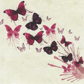 Wenskaart 'Vlinders' (7x7cm)