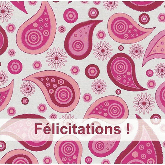 Wenskaart 'Félicitations' 7x7cm - Persoonlijke kaart