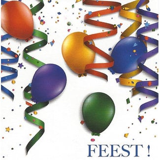 Greeting Card 'Feest!' (7x7cm)