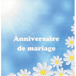 Wenskaart 'Anniversaire de Mariage' (7x7cm)