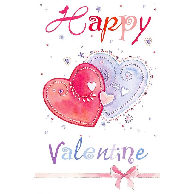 Grußkarte 'Happy Valentine' (11x17cm) - Liebevoll gestaltet für Ihren Valentinsgruß