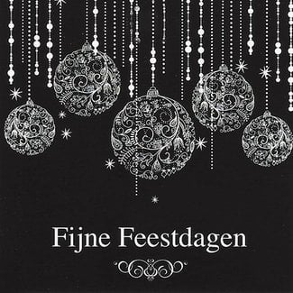 Carte de voeux 'Fijne feestdagen' (7x7cm)