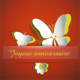 Greeting Card 'Joyeux Anniversaire' (7x7cm)