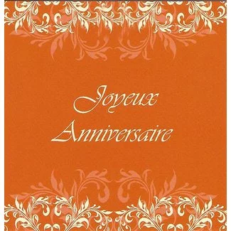 Wenskaart 'Joyeux Anniversaire' (7x7cm)