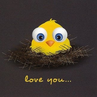 Carte de voeux 'Love You' (7x7cm)