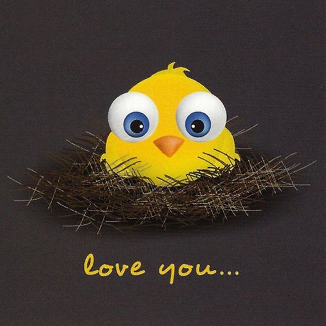 Carte de voeux 'Love You' - Format carré 7x7cm pour messages personnels (1 pièce)