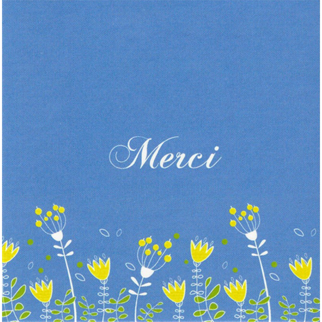 Wenskaart Merci 7x7cm voor persoonlijke boodschap
