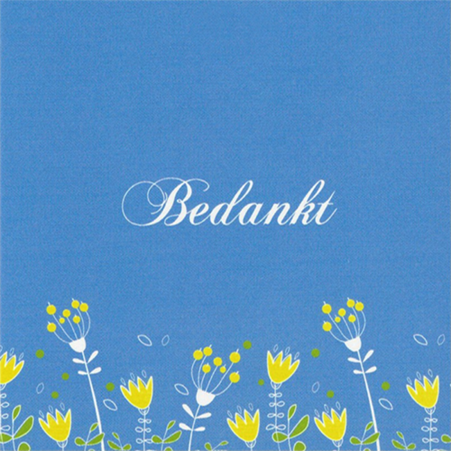 Greeting Card 'Bedankt' (1pc) - Square Thank You Card