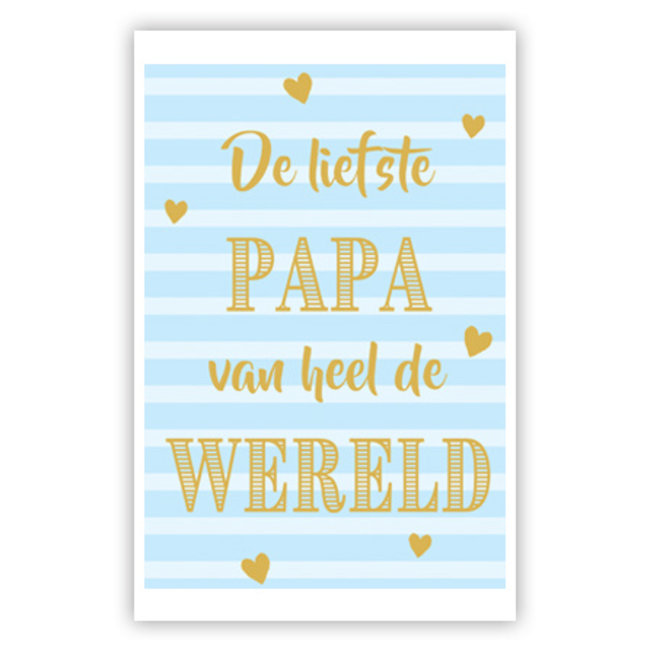 Wenskaart 'De liefste Papa' 11,5x16,5 cm voor Vaderdag (1 stuk)