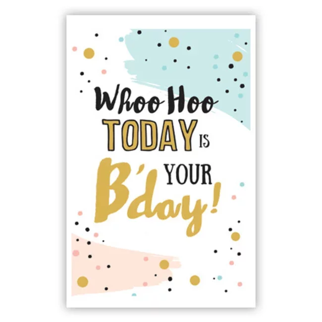 Grußkarte 'Today is your B-day' - Persönliche Geburtstagskarte (11x17cm)