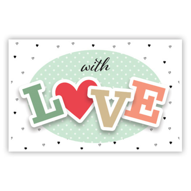 Grußkarte 'With LOVE' - Elegante Karte für persönliche Nachrichten (11x18cm)