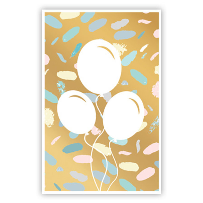 Greeting Card 'Balloons' (1 pc) - Festive Balloon Design for Special Moments