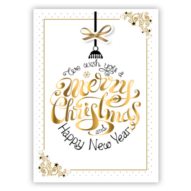 Grußkarte Merry Christmas & Happy New Year (11x17cm)