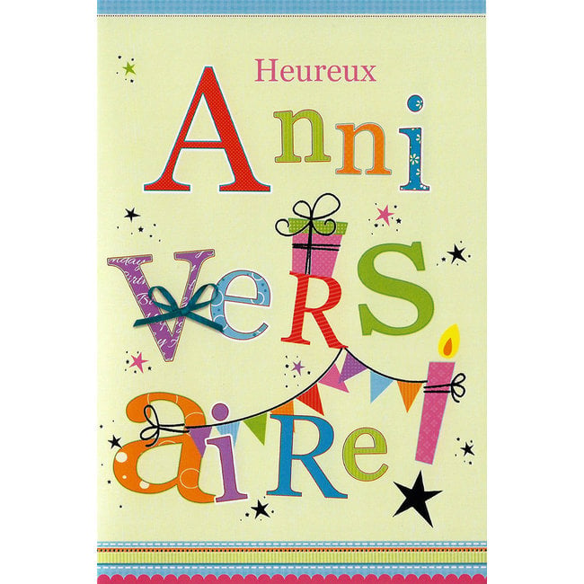 Wenskaart Heureux Anniversaire 11x17cm