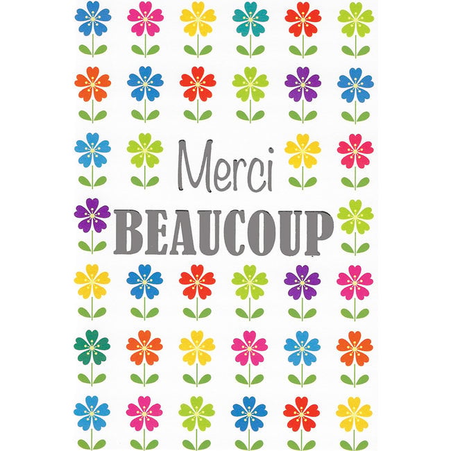 Grußkarte Merci BEAUCOUP - Hochwertige Karte für Ihre persönliche Botschaft (11x17cm)
